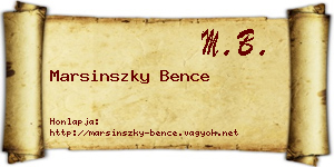 Marsinszky Bence névjegykártya